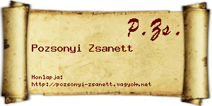 Pozsonyi Zsanett névjegykártya