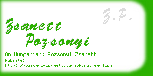 zsanett pozsonyi business card